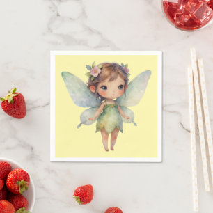 Enchanted Woodland Fairy: pastel green Sprite Napkin