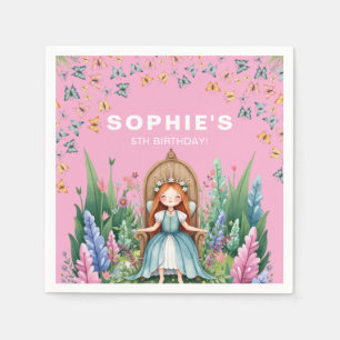 Enchanted Woodland Fairy Princess Birthday Napkin