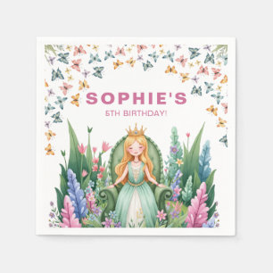 Enchanted Woodland Fairy Princess Birthday Napkin