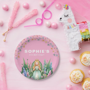 Enchanted Woodland Fairy Princess Birthday Paper Plate