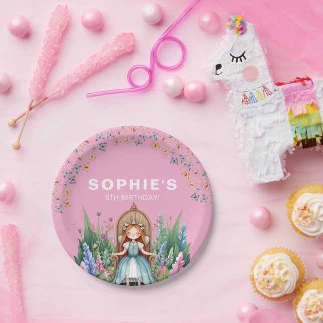 Enchanted Woodland Fairy Princess Birthday Paper Plate (Party)