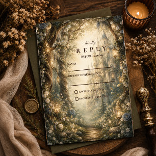 Enchanted Woodland Fantasy Wedding RSVP Card