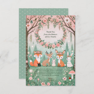 Enchanted Woodland Forest Creatures Baby Shower Thank You Card