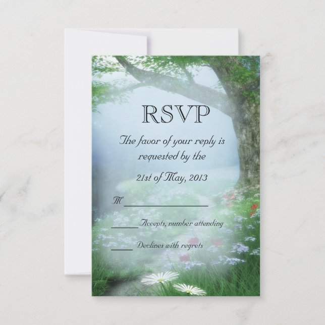 Enchanted Woodland Forest Wedding RSVP (Front)