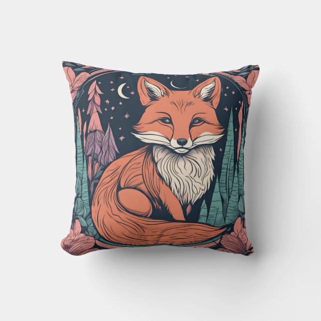 Enchanted Woodland Fox D20 Cushion (Front)