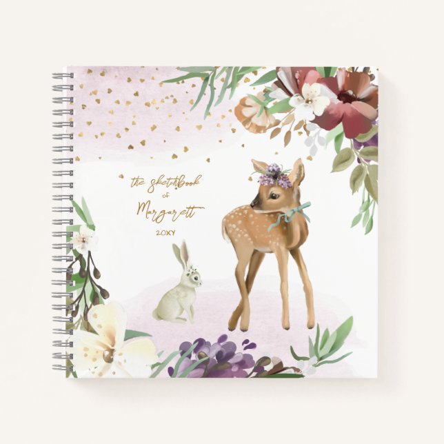 Enchanted Woodland Girl Notebook (Front)