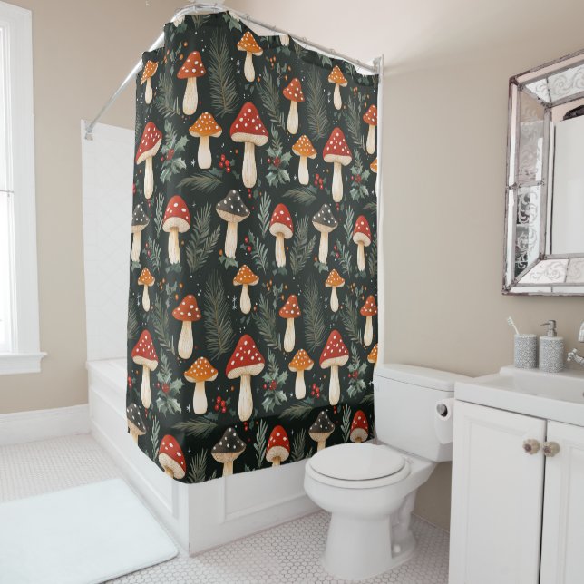Enchanted Woodland Holiday Shower Curtain (In Situ)