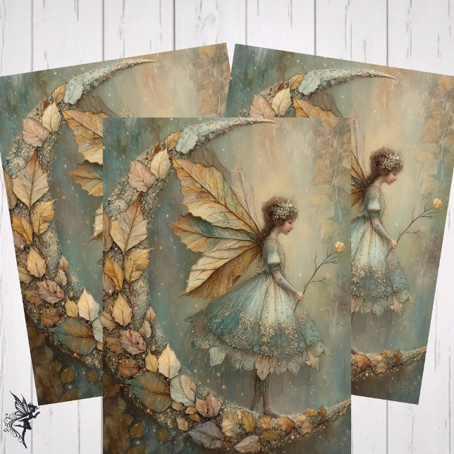 Enchanted Woodland Leaf Fairy Watercolor Fantasy Wrapping Paper Sheet (Creator Uploaded)
