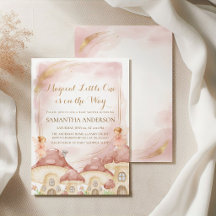 Enchanted Woodland Mushroom Baby Shower Invitation