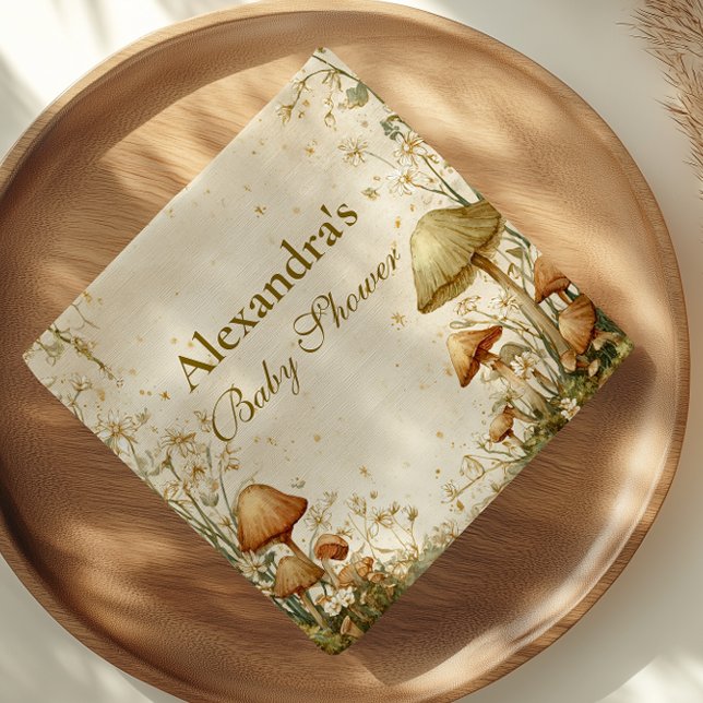 Enchanted Woodland Mushroom Baby Shower Napkin (Creator Uploaded)