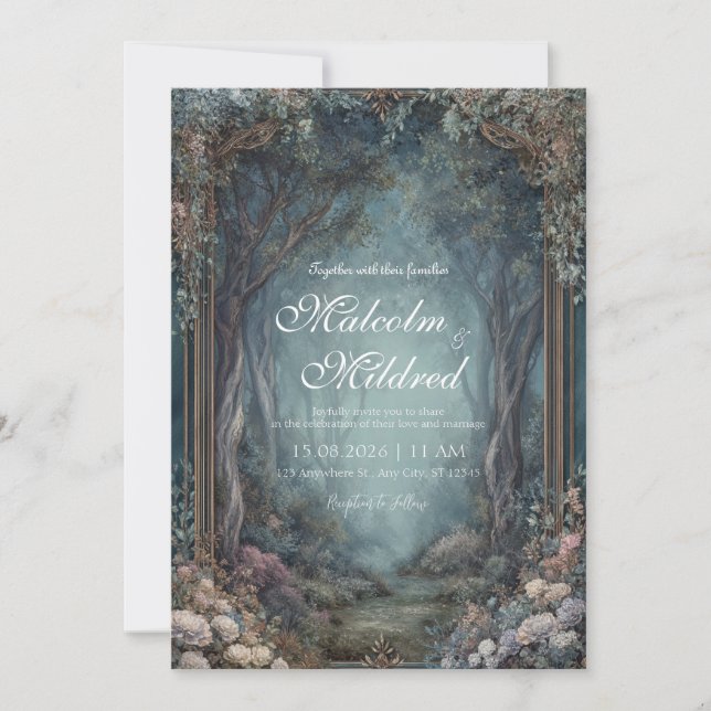 Enchanted Woodland Path Wedding Invitation (Front)