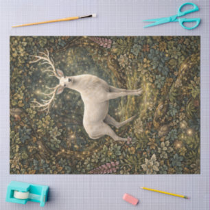 Enchanted Woodland White Stag Tissue Paper