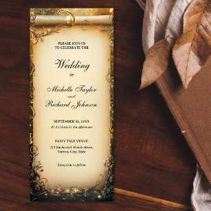 Enchanted Woods Forest Fairy Tale Wedding Scroll Invitation