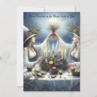 Enchanted Yule Celebration Flat Holiday Card
