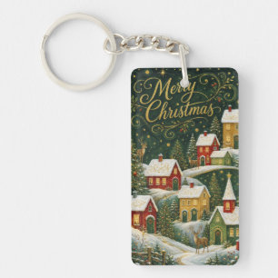 Enchanted Yuletide Village Key Ring