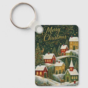 Enchanted Yuletide Village Key Ring