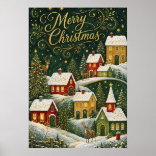 Enchanted Yuletide Village Poster