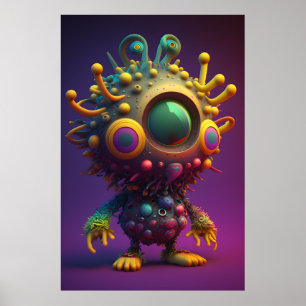 Enchanting 3D Colourful Character Poster