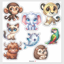 Enchanting 3D Wildlife Sticker Collection