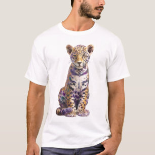 Enchanting Amethyst Jaguar Cub Fine Art Print T-Shirt