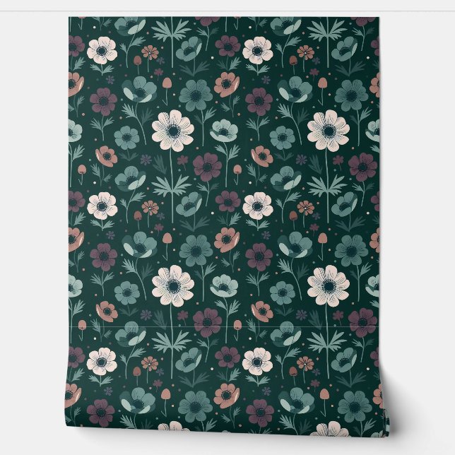 Enchanting Anemone Pattern Wallpaper (Unrolling)