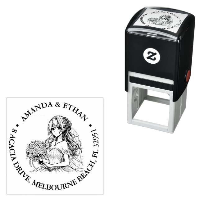 Enchanting Anime Wedding Self-inking Stamp (In Situ)