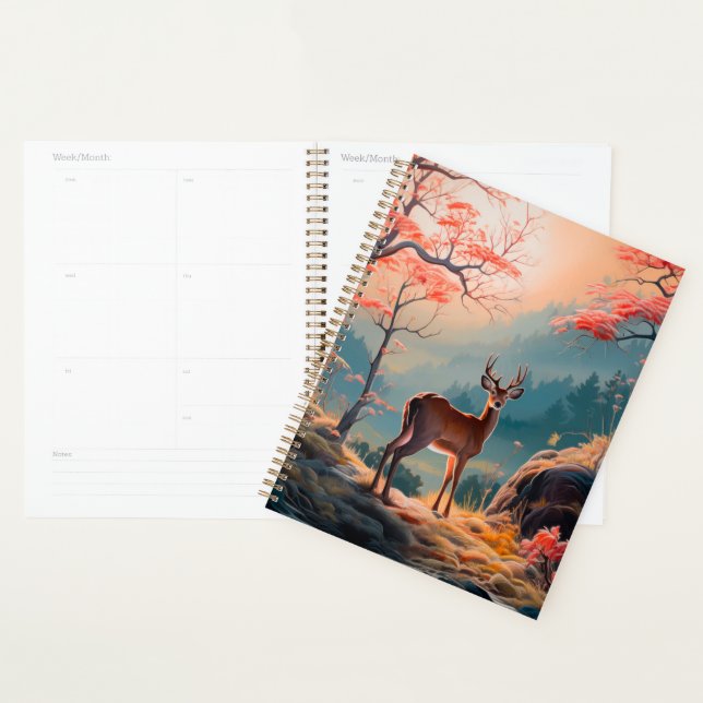 Enchanting Autumn Deer Forest Scene Design Planner (Display)