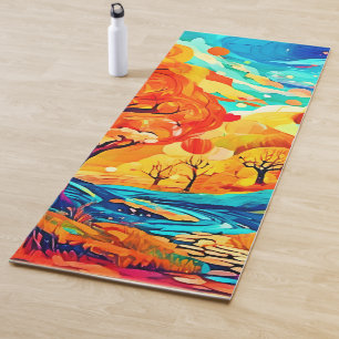 Enchanting Autumn Moonlit Path Yoga Mat