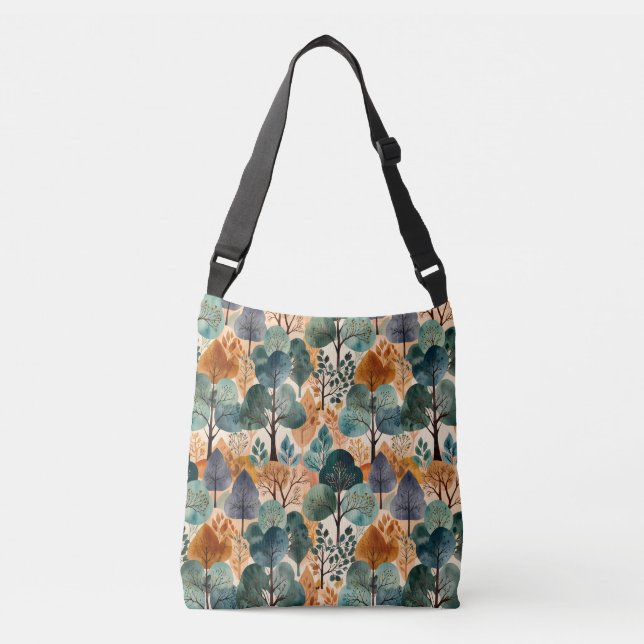 Enchanting Autumn Trees Crossbody Bag (Front)