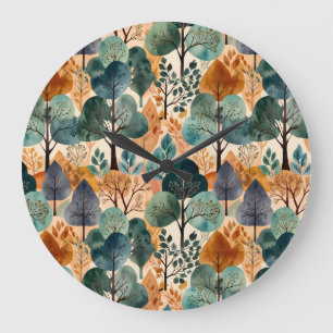 Enchanting Autumn Trees Large Clock