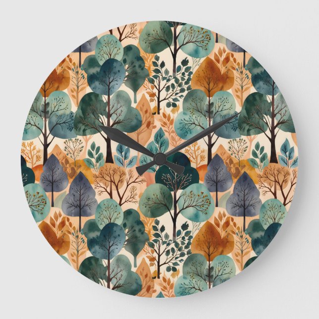 Enchanting Autumn Trees Large Clock (Front)