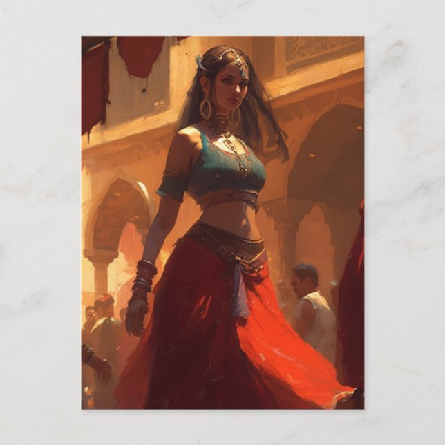 Enchanting belly dancer postcard (Front)