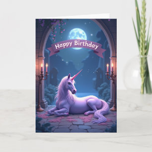 Enchanting Birthday Horned Creature Card