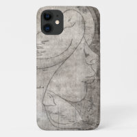 Enchanting Black and White Print: Young Girl Among