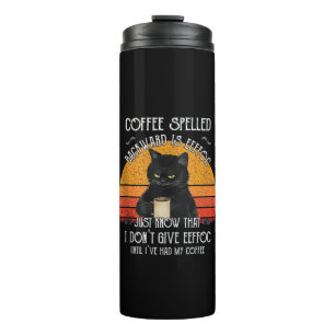Enchanting Black Cat and Witch Hat Halloween Art  Thermal Tumbler