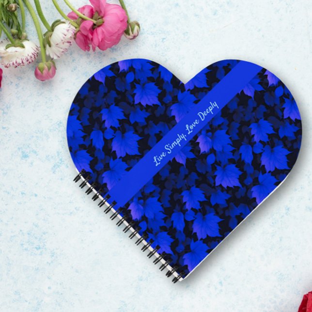 Enchanting Blue Autumnal Leaves Notebook (Creator Uploaded)