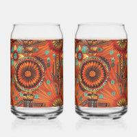 Enchanting Blue "Intricate Echoes" Beverage Can Gl