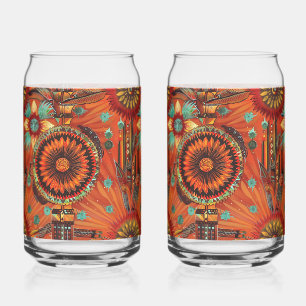 Enchanting Blue "Intricate Echoes" Beverage Can Gl Glass