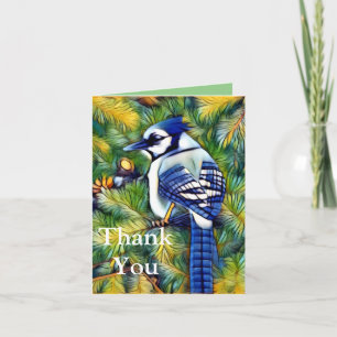 Enchanting Blue Jay Print Thank You Card