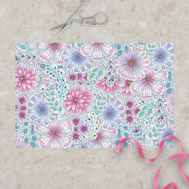 Enchanting Bohemian Meadow Flowers and Foliage Tissue Paper (Creator Uploaded)