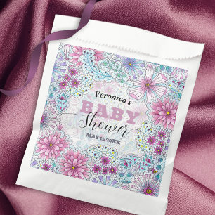 Enchanting Bohemian Meadow Flowers Baby Shower Favour Bag