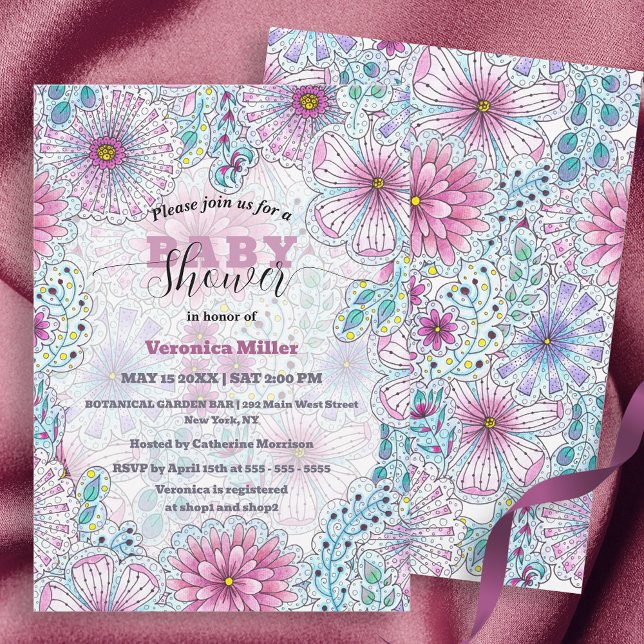 Enchanting Bohemian Meadow Flowers Baby Shower Invitation (Creator Uploaded)