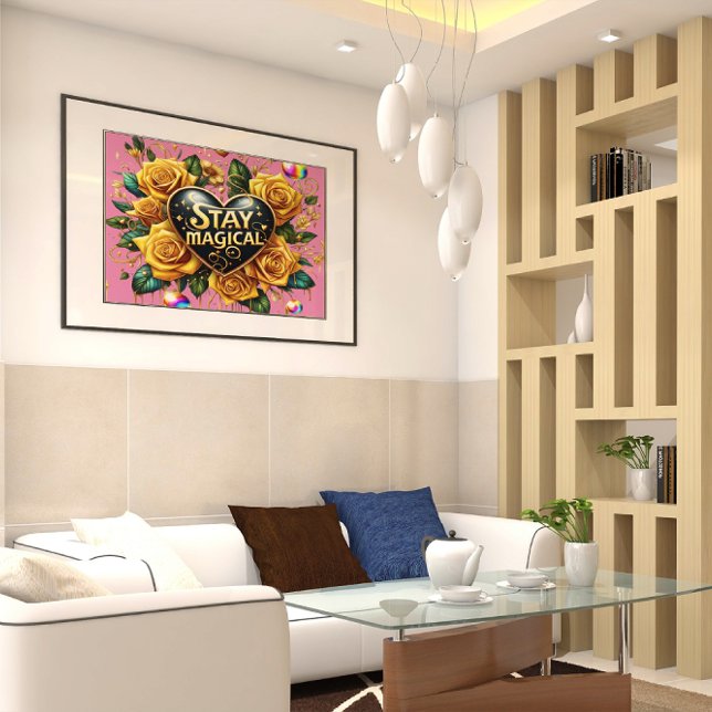 Enchanting Bouquet of Golden Roses And Heart24x18 Poster (Creator Uploaded)