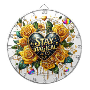 Enchanting Bouquet of Golden Roses And Heart Dartboard