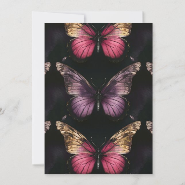Enchanting Butterfly Pattern Invitation (Front)