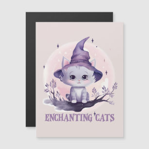 Enchanting Cat – Cute Pastel Purple Witch Cat