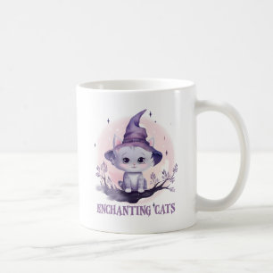 Enchanting Cat – Cute Pastel Purple Witch Cat Coffee Mug