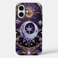 Enchanting Celestial Violet and Gold Design  Case-
