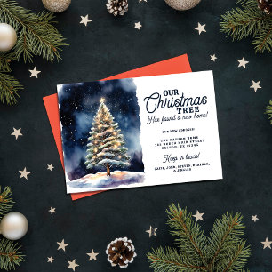 Enchanting Christmas Tree New Home Moving  Announcement