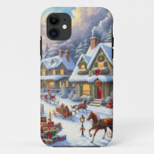 Enchanting Christmas Village Scene iPhone 11 Case